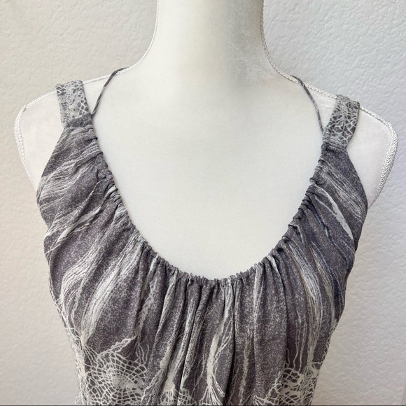 Anthropologie A Common Thread Orbweaver Maxi Dress 100% Silk Gray White Small - Picture 5 of 11